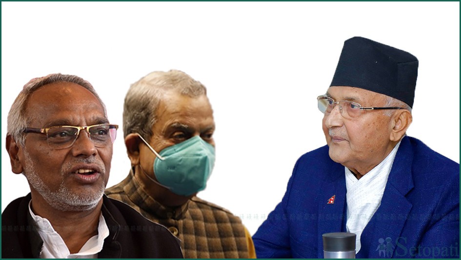मध्यरातमा प्रधानमन्त्री,महन्थ ठाकुर र राजेन्द्र महतो शीतल निवासमा