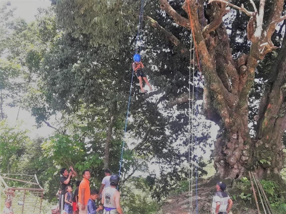 नेपालमा पहिलो पटक साहसिक खेल ‘‘ट्री क्याइम्विङ’’