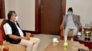 गृहमन्त्री खाण र मुख्यमन्त्री राउतबीच भेटवार्ता