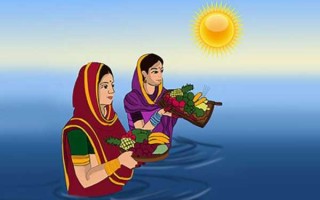 सकियो छठ : उदाउँदो सूर्यलाई अर्घ दिएर