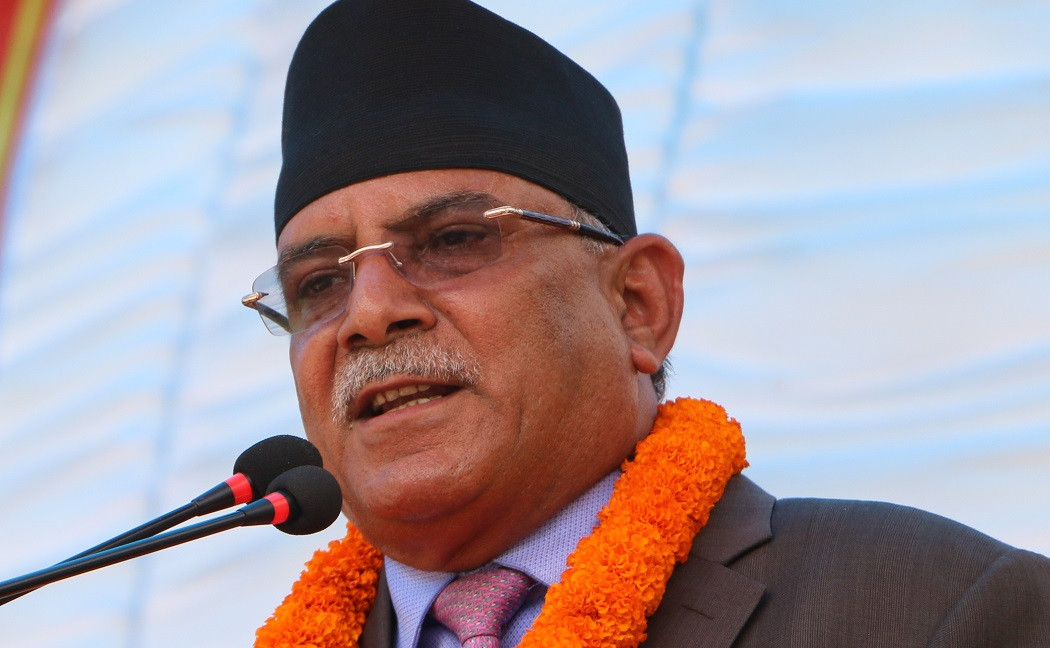 स्थानीय निर्वाचनमा पार्टीको धारणा दिन प्रचण्डले पत्रकार सम्मेलन गर्दै