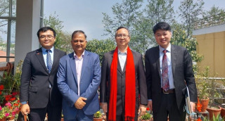 नेता ईश्वर पोखरेल र राजदूत सोङ्गबीच भेटवार्ता